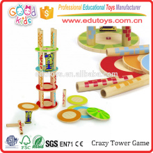 Crazy Tower Niños únicos apilando juguetes, Niño de bambú renovable apilando juguetes